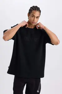 DeFacto NBA Brooklyn Nets Oversize Wide Fit Crew Neck Waffle Short Sleeve T-Shirt - Image 3