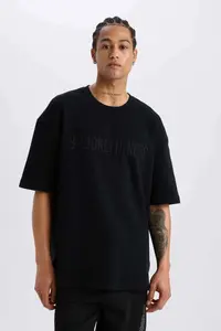 DeFacto NBA Brooklyn Nets Oversize Wide Fit Crew Neck Waffle Short Sleeve T-Shirt - Image 5