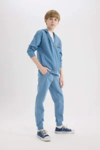 DeFacto Elastic Waist Printed Jogger Sweatpants Boy - Image 4