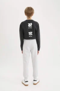 DeFacto Basic Plain Sweatpants with Elastic Waist Boy - Image 8