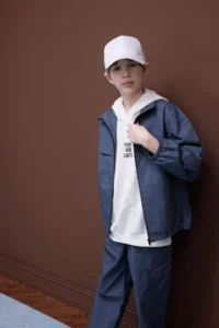 DeFacto Oversize Wide Fit Half Turtleneck Zippered Parachute Bomber Jacket Boy - Image 3