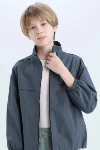 DeFacto Oversize Wide Fit Half Turtleneck Zippered Parachute Bomber Jacket Boy - Image 4