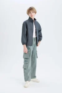 DeFacto Oversize Wide Fit Half Turtleneck Zippered Parachute Bomber Jacket Boy - Image 5