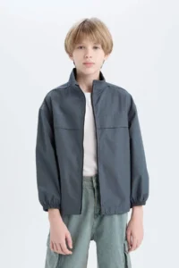 DeFacto Oversize Wide Fit Half Turtleneck Zippered Parachute Bomber Jacket Boy - Image 6