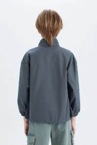 DeFacto Oversize Wide Fit Half Turtleneck Zippered Parachute Bomber Jacket Boy - Image 8