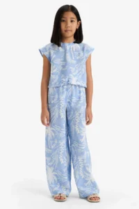 DeFacto Patterned Short Sleeve Blouse Girls' - Image 2