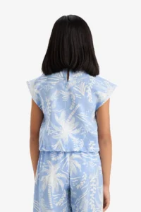 DeFacto Patterned Short Sleeve Blouse Girls' - Image 6