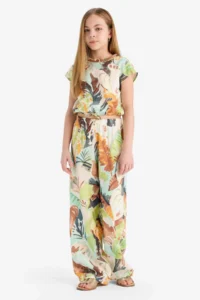 DeFacto Patterned Short Sleeve Blouse Girls' - Image 2