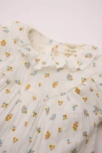 DeFacto Muslin Floral Patterned Ruffle Collar Long Sleeve Ecru Baby Girl Shirt D8764A5/ER105 - Image 2