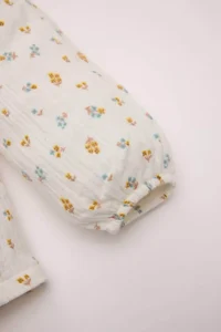 DeFacto Muslin Floral Patterned Ruffle Collar Long Sleeve Ecru Baby Girl Shirt D8764A5/ER105 - Image 3