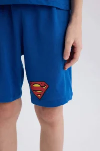 DeFacto Superman Pajama Set Short Sleeve Top Shorts Boy - Image 5
