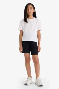 DeFacto Relax Fit Basic Straight Shorts with Elastic Waist Girl - Image 2