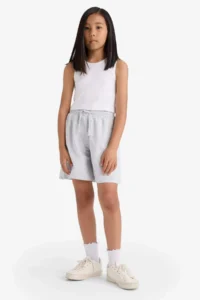 DeFacto Relax Fit Basic Straight Shorts with Elastic Waist Girl - Image 2