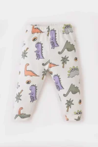 DeFacto 100% Cotton Dinosaur Printed Elastic Waist Pajama Set for Baby Boy - Image 4