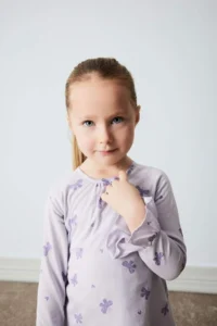 DeFacto Baby Girl Pajama Set Combed Cotton Butterfly Patterned Long Sleeve Top with Elastic Waist Long Bottom D9074a5 - Image 3