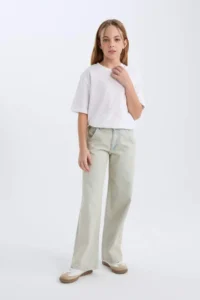 DeFacto Light Blue Girls' Jeans Pants D9128A8/NM39