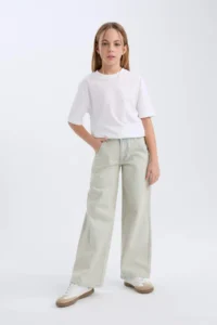 DeFacto Light Blue Girls' Jeans Pants D9128A8/NM39 - Image 2