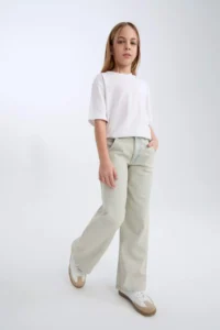 DeFacto Light Blue Girls' Jeans Pants D9128A8/NM39 - Image 3