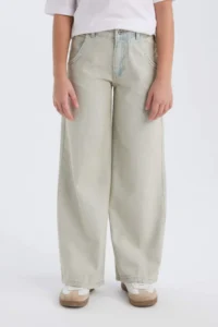 DeFacto Light Blue Girls' Jeans Pants D9128A8/NM39 - Image 4