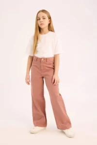 DeFacto Wide Leg Wide Leg Cotton Trousers Girl - Image 3