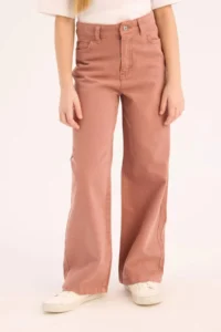 DeFacto Wide Leg Wide Leg Cotton Trousers Girl - Image 4