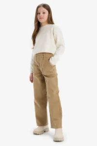 DeFacto Wide Leg Wide Leg Cotton Trousers Girl - Image 4