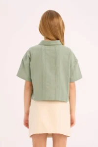 DeFacto Light Green Girls' Shirt D9143A8/GN1107 - Image 5