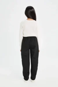 DeFacto Black Carrot Fit Carrot Cut Elastic Waist Sweatpants Girls - Image 3