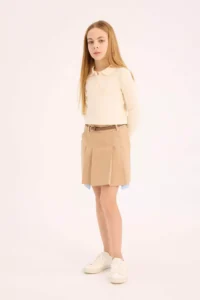 DeFacto Arched pleated Gabardine Skirt Girls' - Image 3