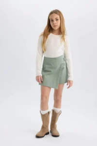 DeFacto Gabardine Shorts Skirt Girls' - Image 2