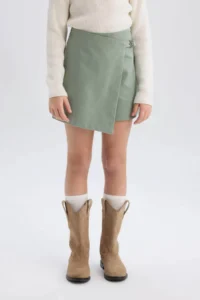 DeFacto Gabardine Shorts Skirt Girls' - Image 4