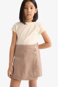 DeFacto Gabardine Shorts Skirt Girls' - Image 4