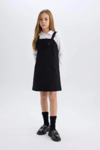 DeFacto Strappy Gabardine Salopet Dress Girl - Image 2