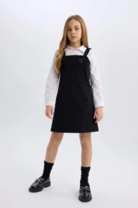 DeFacto Strappy Gabardine Salopet Dress Girl - Image 3