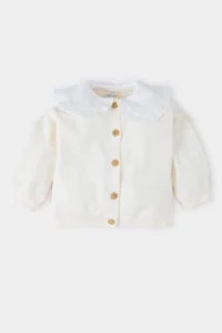DeFacto Baby Girl Lace Collar buttoned Cardigan