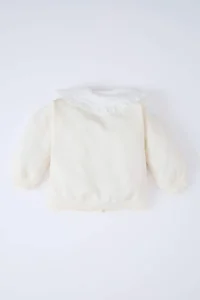 DeFacto Baby Girl Lace Collar buttoned Cardigan - Image 4