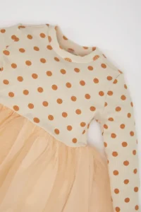 DeFacto Floral Long Sleeve Tulle Dress Baby Girl - Image 2