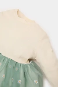 DeFacto Baby Girl Floral Long Sleeve Tulle Dress - Image 2