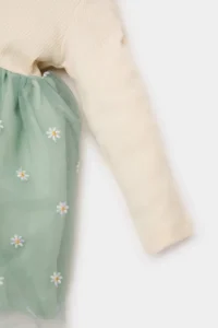 DeFacto Baby Girl Floral Long Sleeve Tulle Dress - Image 3