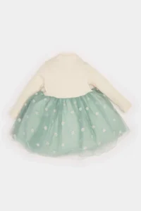 DeFacto Baby Girl Floral Long Sleeve Tulle Dress - Image 5