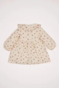 DeFacto Baby Girl Floral Long Sleeve Twill Dress - Image 4
