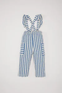 DeFacto Baby Girl Patterned Pocket Suspender Trousers - Image 4