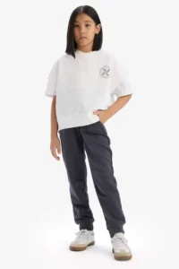 DeFacto Girl's Elastic Waist Jogger Sweatpants