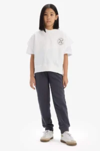 DeFacto Girl's Elastic Waist Jogger Sweatpants - Image 4