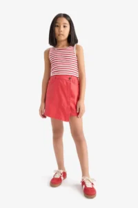 DeFacto Rejection Gabardine Shorts Skirt Girls' - Image 3