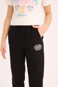 DeFacto Girl's Elastic Waist Printed Jogger Sweatpants 25SP - Image 5