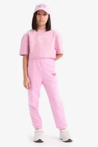 DeFacto Elastic Waist Printed Jogger Sweatpants Girls - Image 3