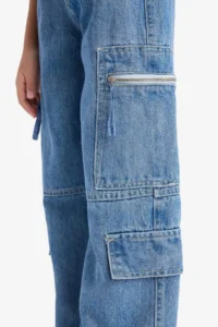 DeFacto Wide Leg Cargo Wide Leg Jean Trousers Girls - Image 6