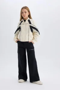 DeFacto Wide Leg Cargo Wide Leg Cotton Trousers Girls