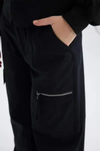 DeFacto Wide Leg Cargo Wide Leg Cotton Trousers Girls - Image 6